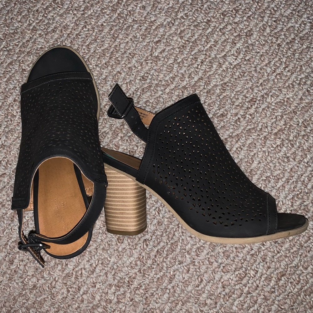 Black peep toe booties